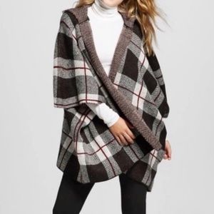 Mossimo Supply S/M checkered hooded poncho